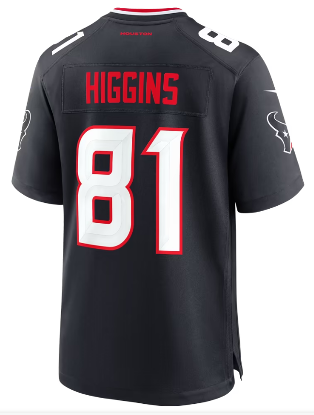 Men's Nike Jayden Higgins Navy Houston Texans Game Jersey