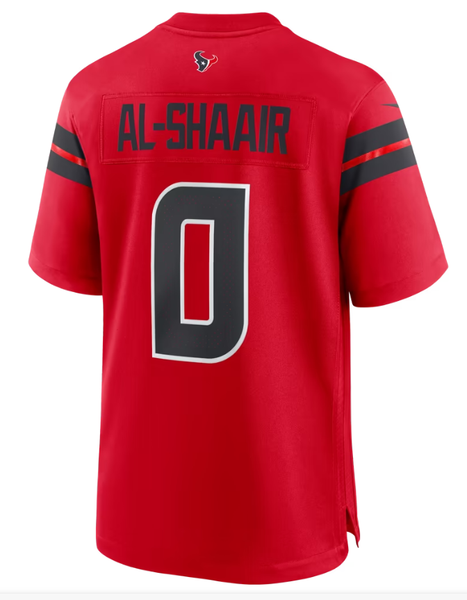 Men's Nike Azeez Al-Shaair Red Houston Texans Alternate Game Jersey