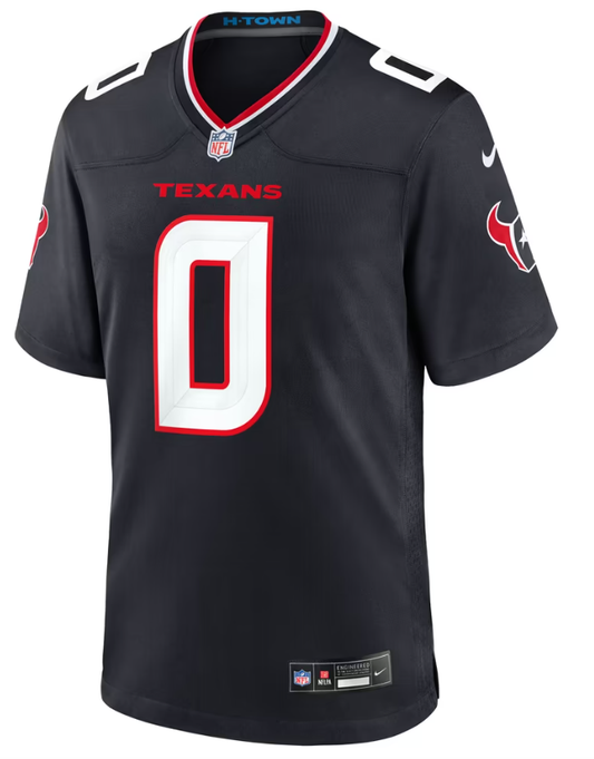Men's Nike Azeez Al-Shaair Navy Houston Texans Team Game Jersey