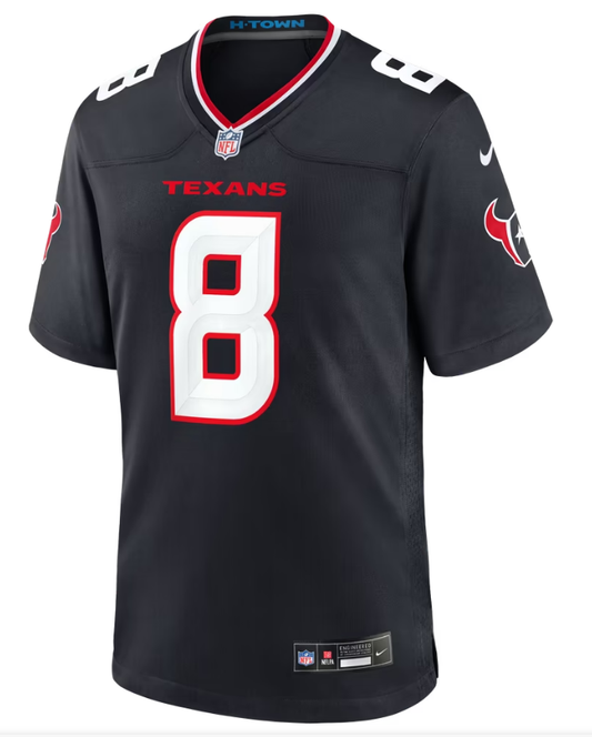 Men's Nike Cade Stover Navy Houston Texans Team Game Jersey