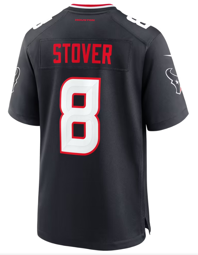 Men's Nike Cade Stover Navy Houston Texans Team Game Jersey