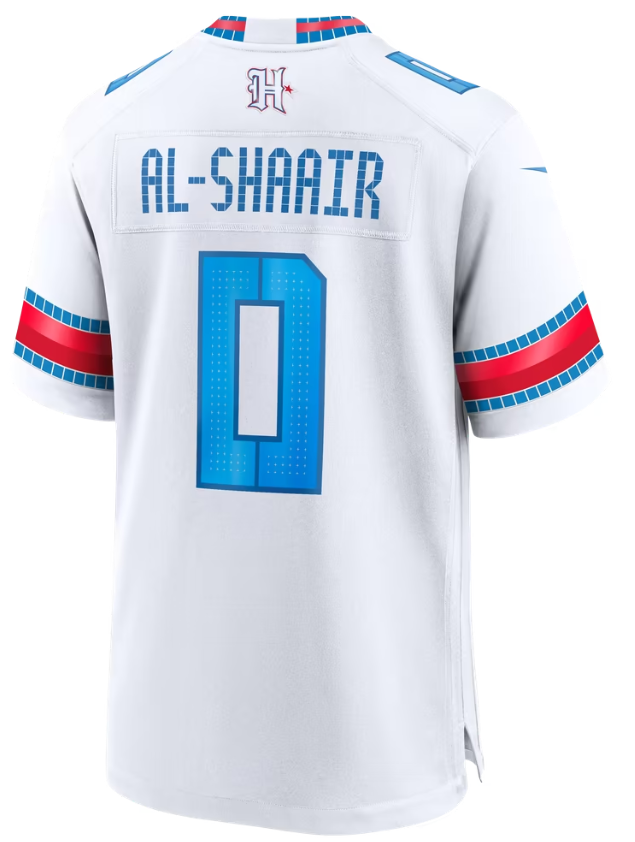 Men's Nike Azeez Al-Shaair White Houston Texans 2026 Rivalries Collection Game Jersey