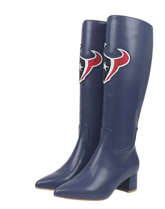 Women's FABGATING by Cuce Navy Houston Texans Vegan Leather Classic Team Boots