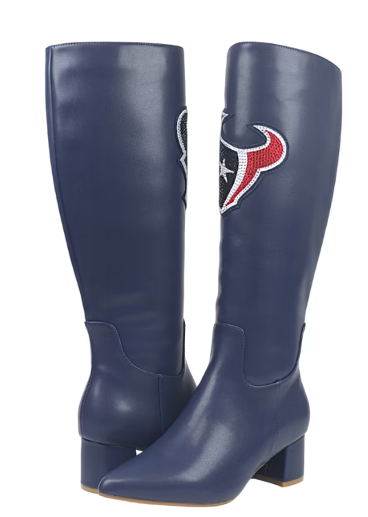 Women's FABGATING by Cuce Navy Houston Texans Vegan Leather Classic Team Boots