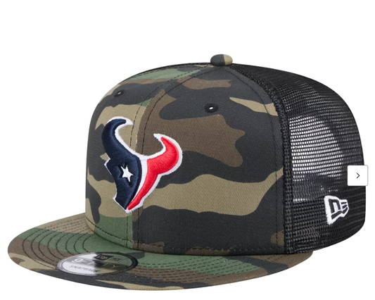 Men's New Era Camo Houston Texans Main Trucker 9FIFTY Snapback Hat