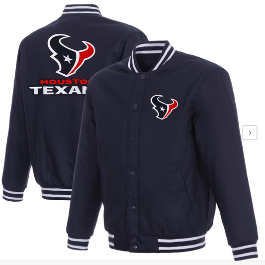 Men's JH Design Navy Houston Texans Twill Full-Zip Jacket
