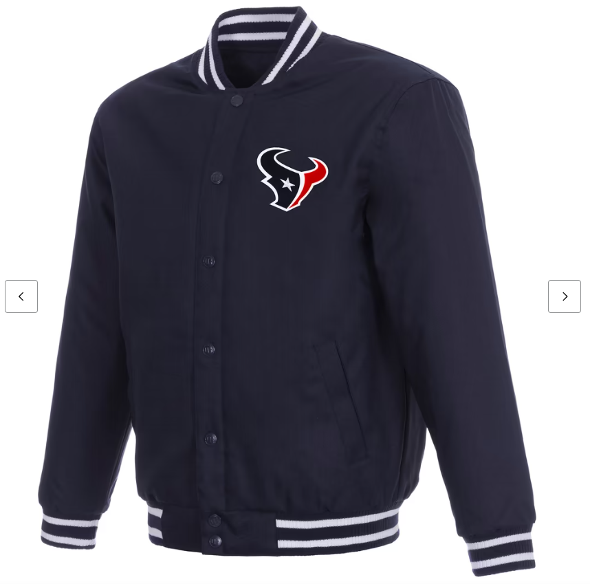 Men's JH Design Navy Houston Texans Twill Full-Zip Jacket